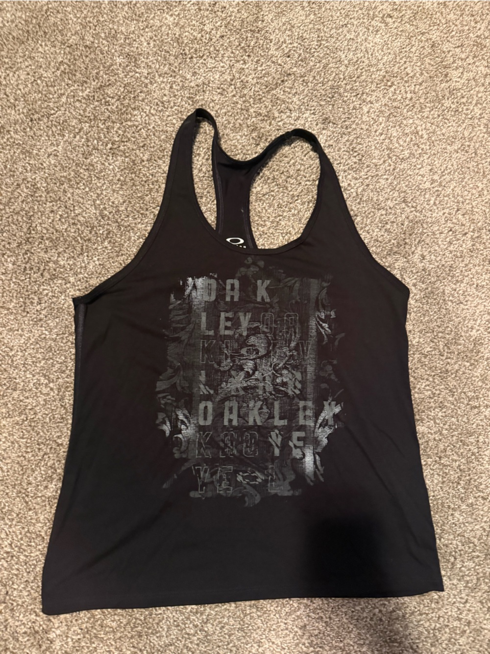 Oakley Black Graphic Racerback Tank Top